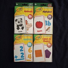 Crayola Flash Cards Lot of 4 ABC Shapes Colors Animals Addition Preschool 3 