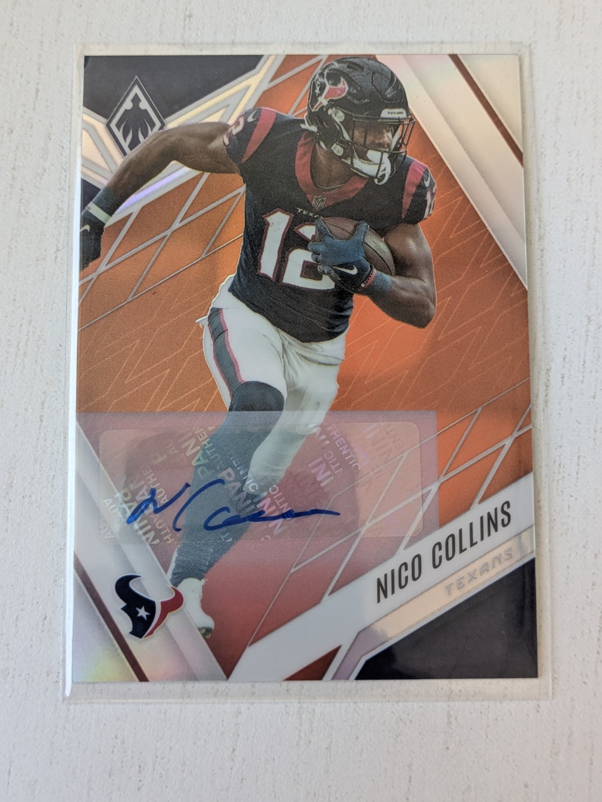 2022 PHOENIX Nico Collins ORANGE AUTO 01/35 SSP First Print Houston Texans