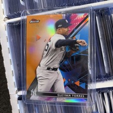 2021 Topps Finest Gleyber Torres N. Y. Yankees #27 SP Base Orange Refractor /25