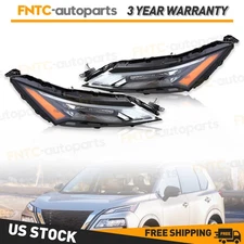 Headlights For 2021-2023 Nissan Rogue w/ Halogen Signal LED DRL Left+Right Side