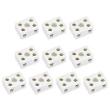 2 Way Ceramics Terminal Blocks High Temp Connectors 29.2x21.2x15.2mm 10 Pcs