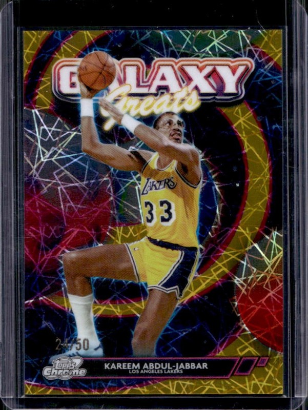 2025-26 Topps Cosmic Chrome Kareem Abdul-Jabbar Galaxy Greats Gold Refractor /50
