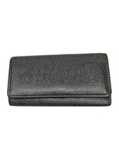 LOUIS VUITTON Multicle 4 Taiga BLK Leather BLK Plain Men's