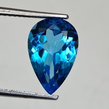 Natural Blue Topaz Pear Cut Gemstone Natural ...