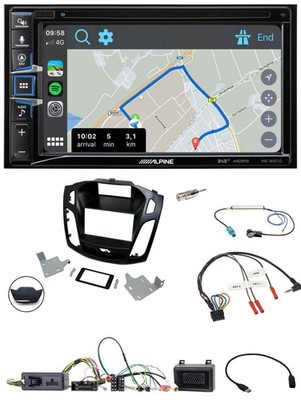 Alpine DAB TMC Bluetooth 2DIN USB Lenkrad Navigation für Ford Focus 2014-2018