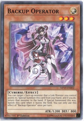 Yugioh - Backup Operator MP19-EN002 1st Edition - 2019 Gold Sarcophagus Tin Mega