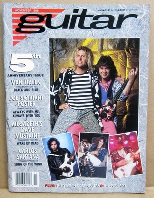 Guitar for the Practicing Musician Nov 1988 Van Halen,w/Satch Poster EXC++ COND