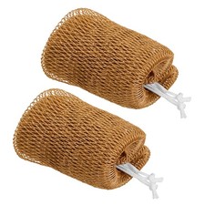 2Pcs African Net Sponge, 51.2" Net Sponge Exfoliating Scrubber, Coffee