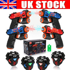 Infrared Battery powered Laser Tag Guns Set 4 Player Pack with Vests 2.4GHz