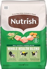 Nutrish Dry Dog Food Real Chicken & Veggies Recipe Whole Health Blend, 40 lb. Ba 1.24 per pound