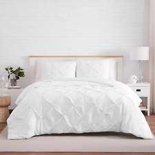 3 Pc Queen/Full Size Pinch Pleated - Pintuck Duvet Cover Set - 100 Egyptian ...