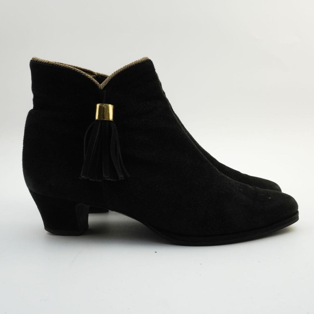 Saint Laurent Short Boots Shoes EU 35.5 US 5.5 Suede Black Authentic thumbnail 2