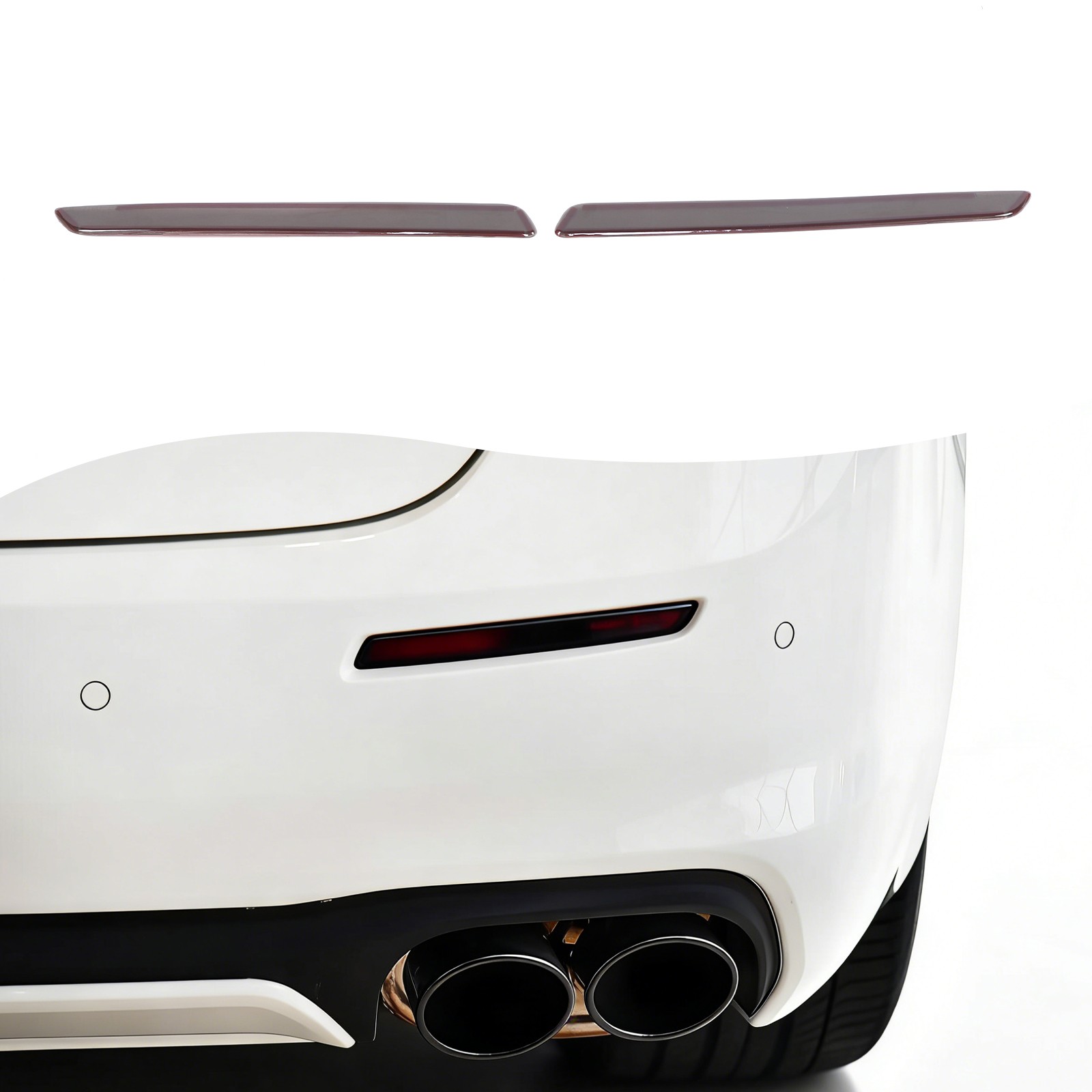 Smoked Black Rear Fog Tail Light Lamp Cover Trim For Maserati Ghibli 18-23 US