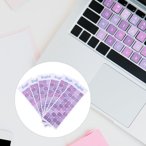 6 Pcs Purple PVC Keyboard Stickers Tastaturaufkleber Für Laptops - 第 2/10 張圖片