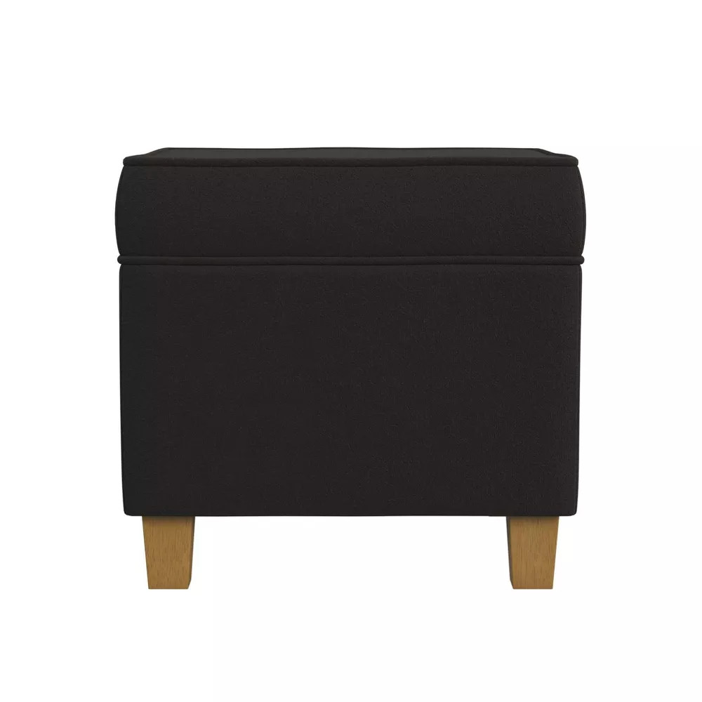 Квадратная бархатная тахта HomePop для хранения в гостиной с хохолком шоколадно-коричневого цвета 9190₽