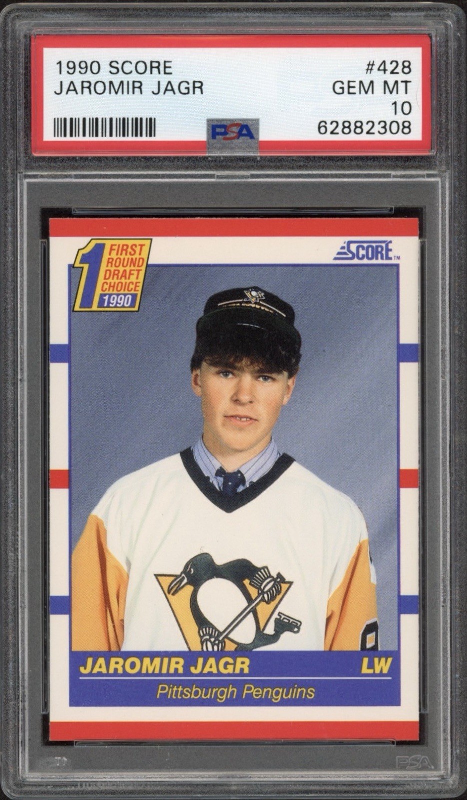 1990 Score Jaromir Jagr Rookie #428 PSA 10 GEM MT Pittsburgh Penguins