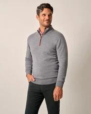 johnnie-O Raynor Merino 1/4 Zip Sweater Light Gray