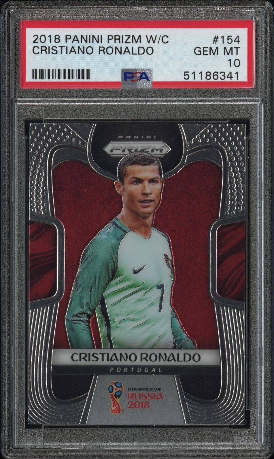 2018 PANINI PRIZM WORLD CUP #154 CRISTIANO RONALDO PSA 10 Portugal