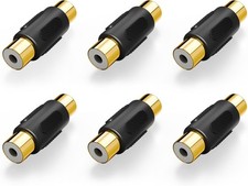 Compact 6-Pack RCA Female-to-Female Couplers - Perfect for Any Audio Setup