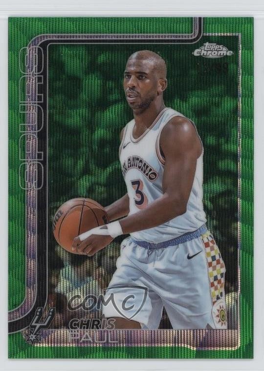 2025-26 Topps Chrome Green Wave Refractor /99 Chris Paul #219 7tw
