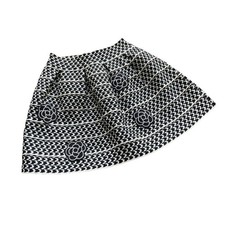 kidpik Girls Skirt Size Small 7 8 Black White Houndstooth Flowers Elastic NEW