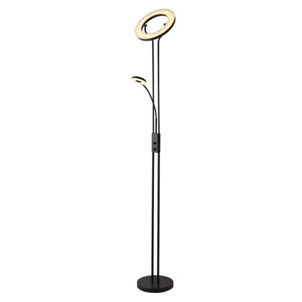 Deckenfluter Stehleuchte Led Dimmbar 193 Cm Hoch Lesearm Schwarz 3000 K 3278 Lm-image