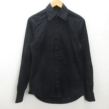 ALEXANDER McQUEEN Dress Shirt Black Button Long Sleeve Size:44 Cotton