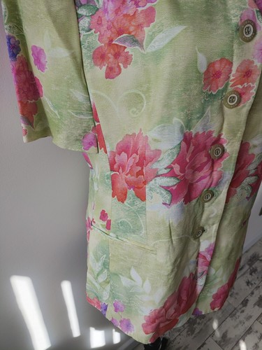 Bianca Blazer Size 14 Womens Green Floral Short Sleeve Vintage Casual Summer - Picture 5 of 10