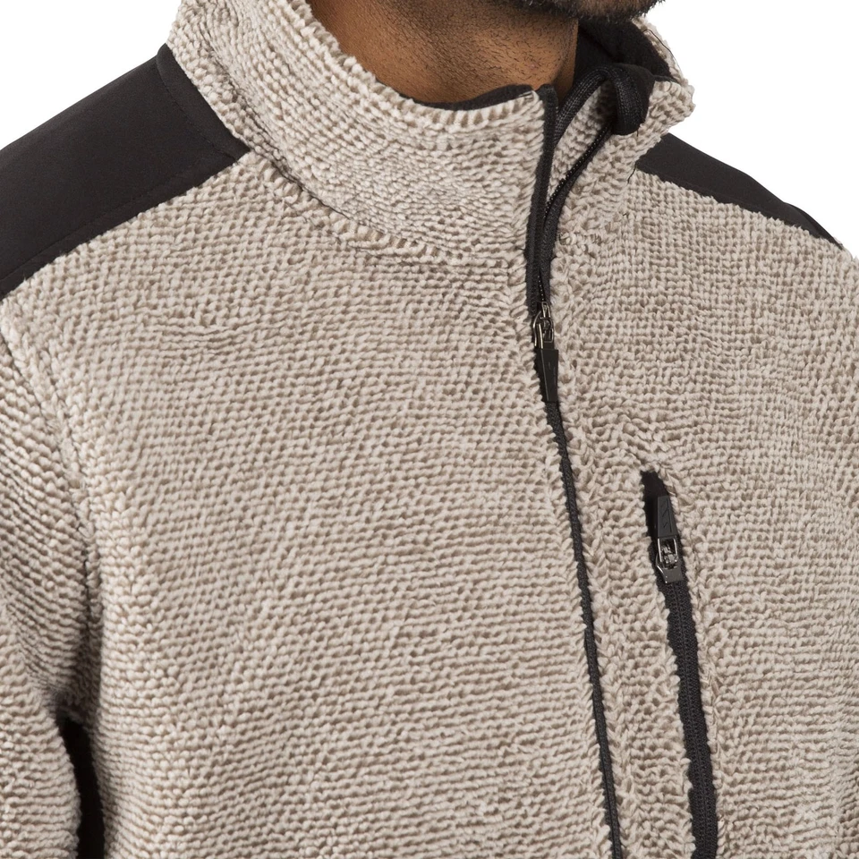 Jaqueta de Lã Masculina Trespass Faratino Malha Listrada Zíper Completo - Bege - P - Imagem 3 de 4