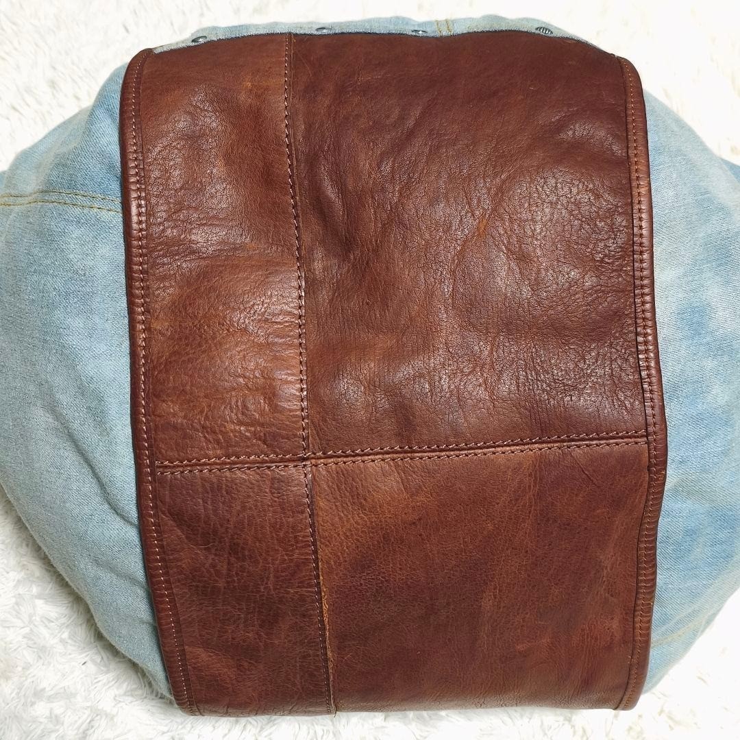 Diesel Y2K Archive Irregular Boston Tote Bag Denim Leather Large