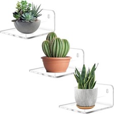 Trailwalk Acrylic Small Shelf,Mini Floating 3.96 x 3.46 x 1.97 inches, 3 Pack