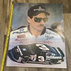NASCAR Race  3 Dale Earnhardt  Vtg Car Motor Auto Collectible Sign Thick Poster