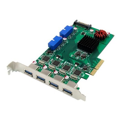 PCIe x4 to 8x USB 3.0 - ASM1042A - Industrial Camera Image Capture Adapter Card 