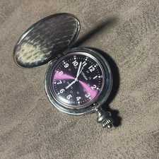 Gotham Men's Silver-Tone Polished Covered Quartz Pocket Watch  GWC15042SP