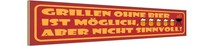 Holzschild 10X46 Cm Grillen Ohne Bier MöGlich Aber Essen Trinken Deko Geschenk H