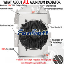 Aluminum 3-row Radiatorshroud Fan For 1934-1936 1935 Chevy Pickup 3.4l L6 Mt Aluminum 3-row Radiatorshroud Fan For 1934-1936 1935 Chevy Pickup 3.4l L6 Mt