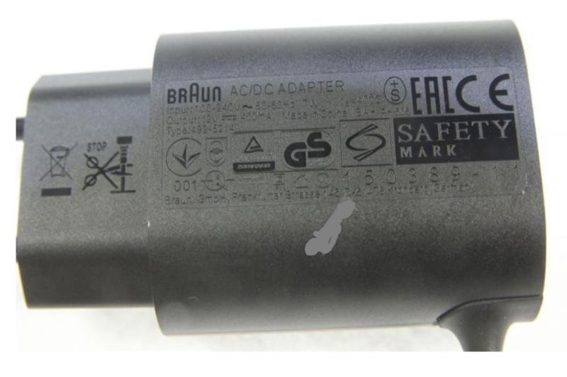 Chargeur rasoir Braun Série 3 360 câble alimentation électrique 12V noir