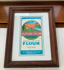 Hudson Cream Flour Bag Stafford County Flour Mills Hudson, KS Framed & Matted