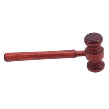 dohobby Mini Wooden Gavel Prop Judge Hammers Courtroom Lawyer Red