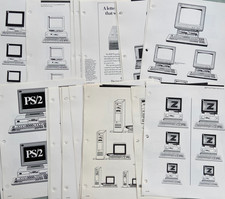 Lotto opere d'arte vintage IBM Line Art Marketing modello PS/2 80 95 386 stampante laser sistema operativo