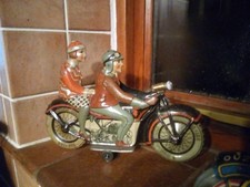Superb Tippco Motorcycle 1930 Tin Wind up Pillion Bike Germany Tinplate Rare Toy