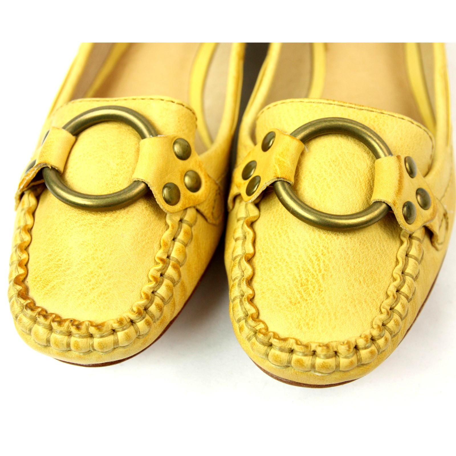 Frye Ruby Ring Yellow Leather Loafers Moccasins S… - image 2