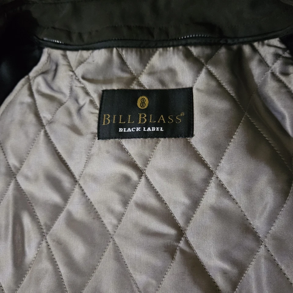 Vtg Bill Blass Mens Black Label Olive Green Trench Over Coat 40R Zip Liner Belt - Image 4 of 4