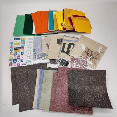 Assorted Brands Scrapbook Paper Cardstock Stickers Embellishments Lot Multi