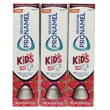 3 Sensodyne Pronamel Kids Fluoride Anticavity 4 oz. Toothpastes, Berry Twist