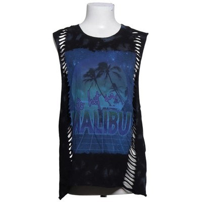 Blind Date Casual, Tank­top, Größe: L, Schwarz/Blau, Baumwolle, Print #UlC