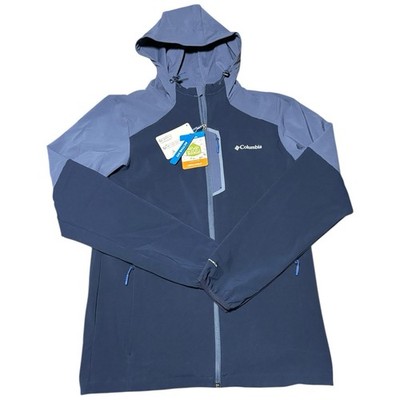 Columbia Sportswear Omni Tech blaue Herrenjacke mit durchgehendem Reißverschluss Größe Small UVP 100 £