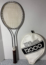 Vintage Wilson T2000 Steel Tennis Racquet Racket 4 3/8  Cover - EUC