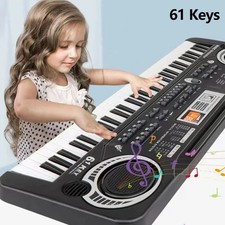 Kids 61 Key Electric Keyboard E-Piano with Microphone Headphone UK