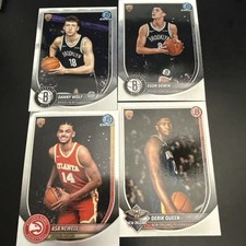4 Card Bowman Basketball rookie lot - Queen, Wolf, Newell, Demin